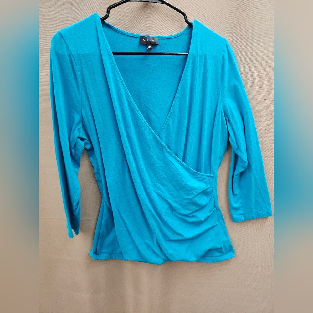 The Limited Vibrant Blue Wrap Blouse
